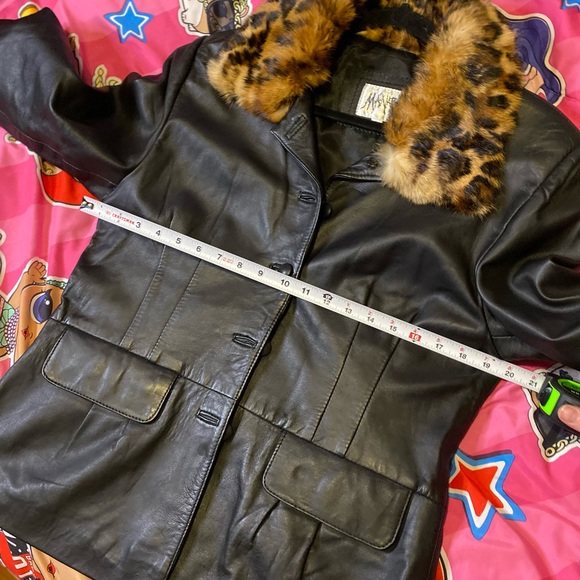 Y2k vintage genuine leather cheetah print coat - Picture 13 of 14